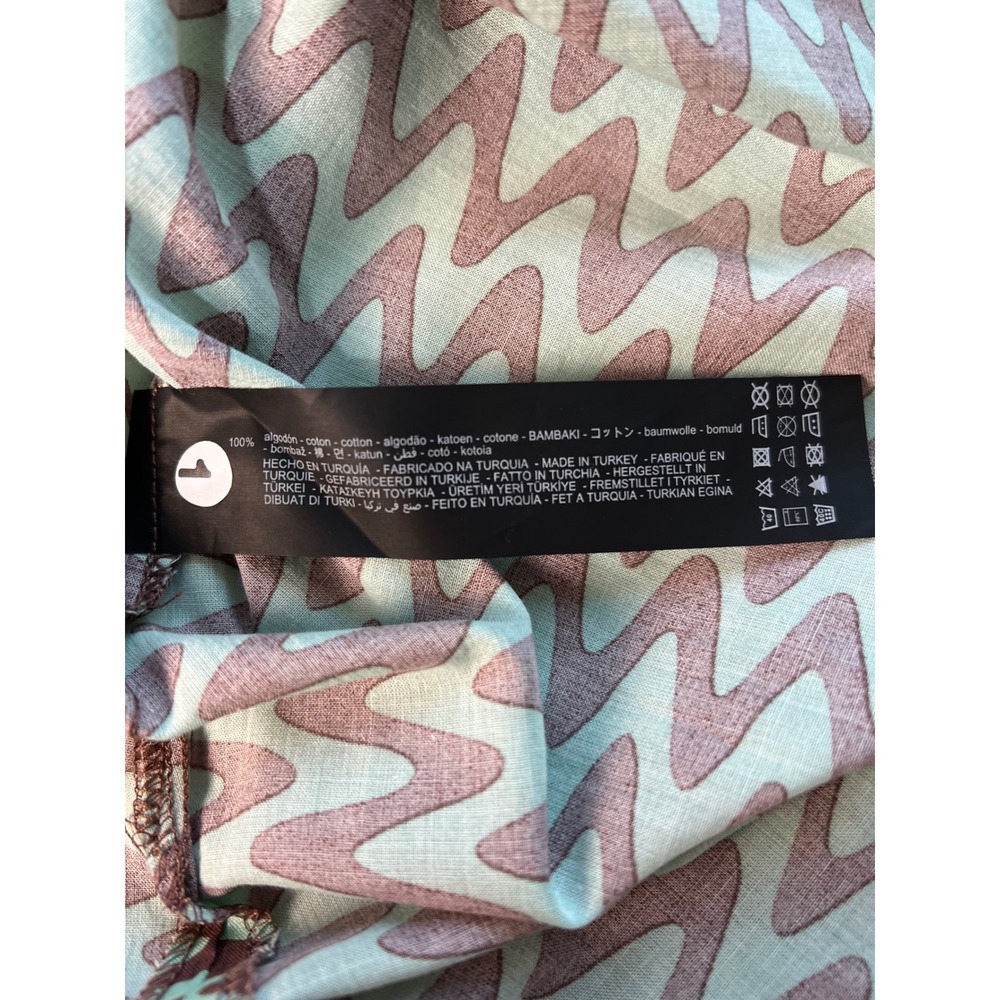 Zara Green Lizzie Shirt Dress Womens XS Long Sleeve Tie Front Midi Mod Retro - Picture 9 of 12